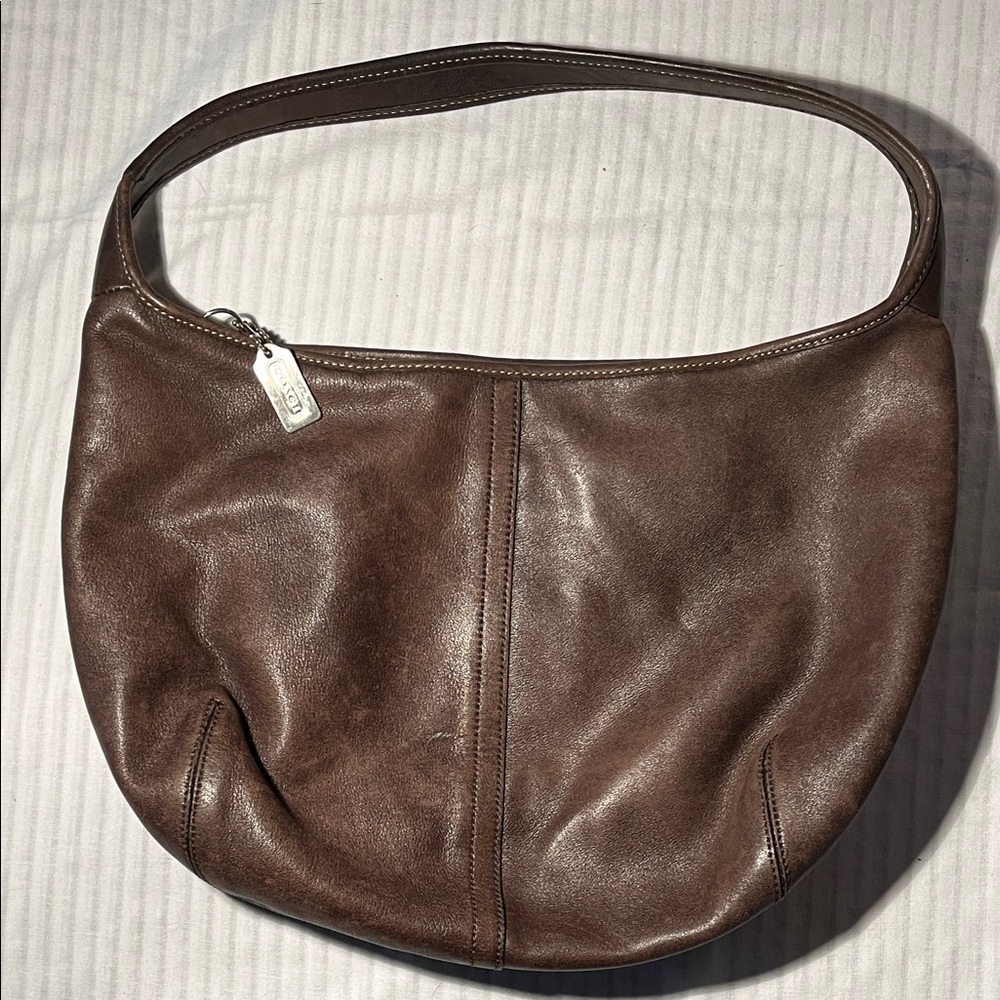 Coach Dark Brown Leather Shoulder Bag